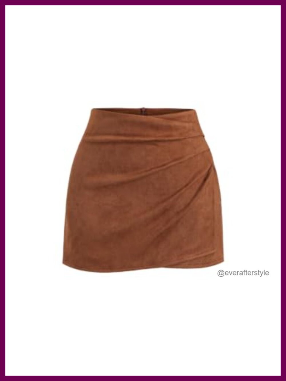 GORGLITTER Womens Faux Suede Wrap Mini Skirt High Waist Bodycon Tulip Hem
